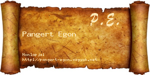 Pangert Egon névjegykártya